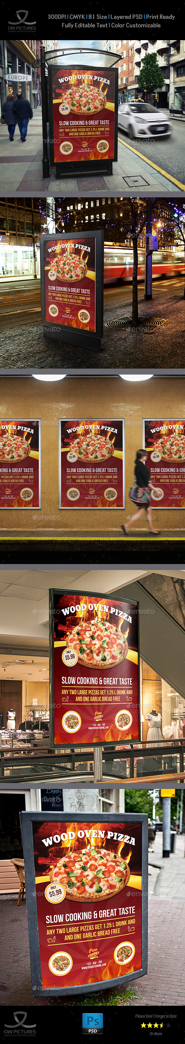 Pizza Restaurant Poster Template Vol.2