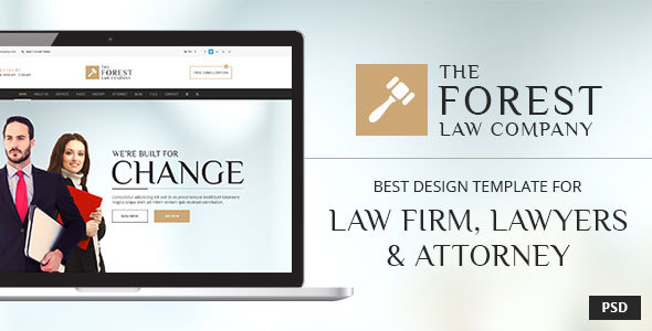 The Forest Law - PSD Template for Law Firm, Lawyer and Attorney - Corporate PSD Templates