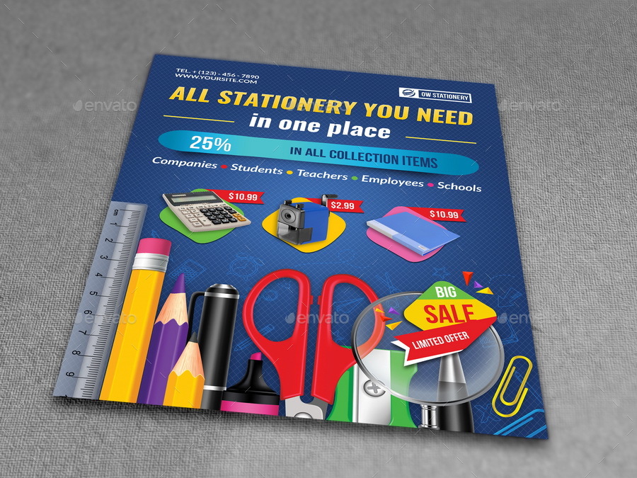 Stationery Products Flyer Template by OWPictures GraphicRiver