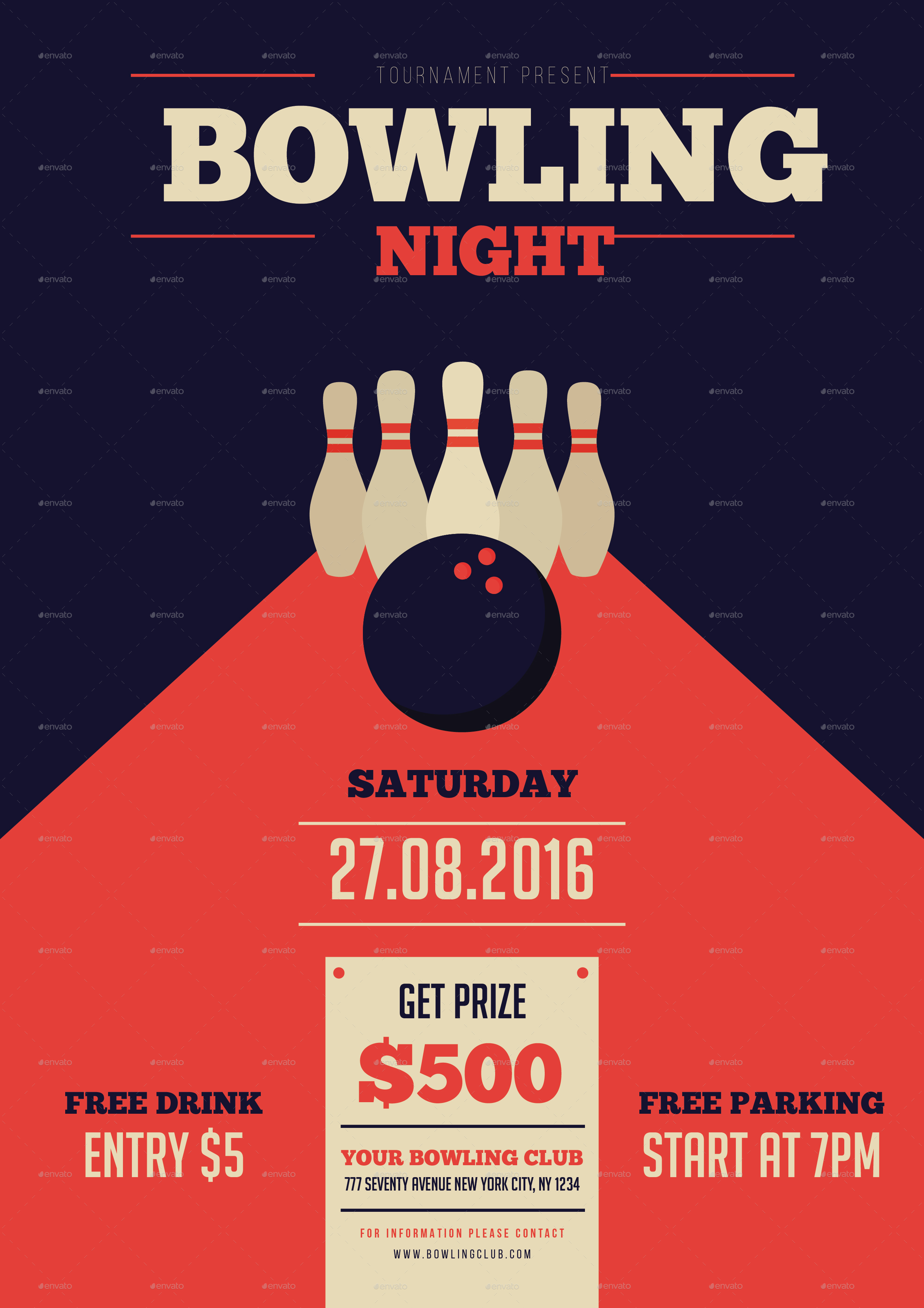 <strong>Bowling Night Flyer Template</strong> ~ <strong>Flyer</strong> Templates ~ Creative ... Bowling flyer template