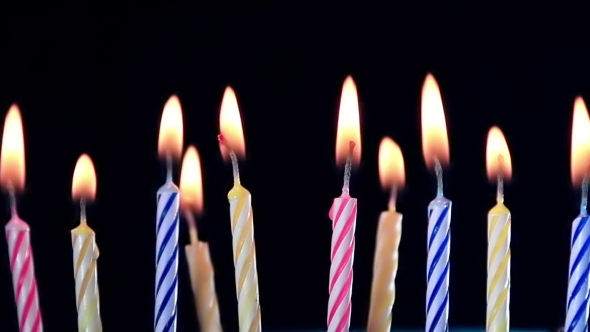 Birthday Candles Burning By Olegdoroshin Videohive