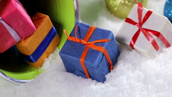 Gifts And Christmas Balls For The Holiday Of Christmas And New Year alt