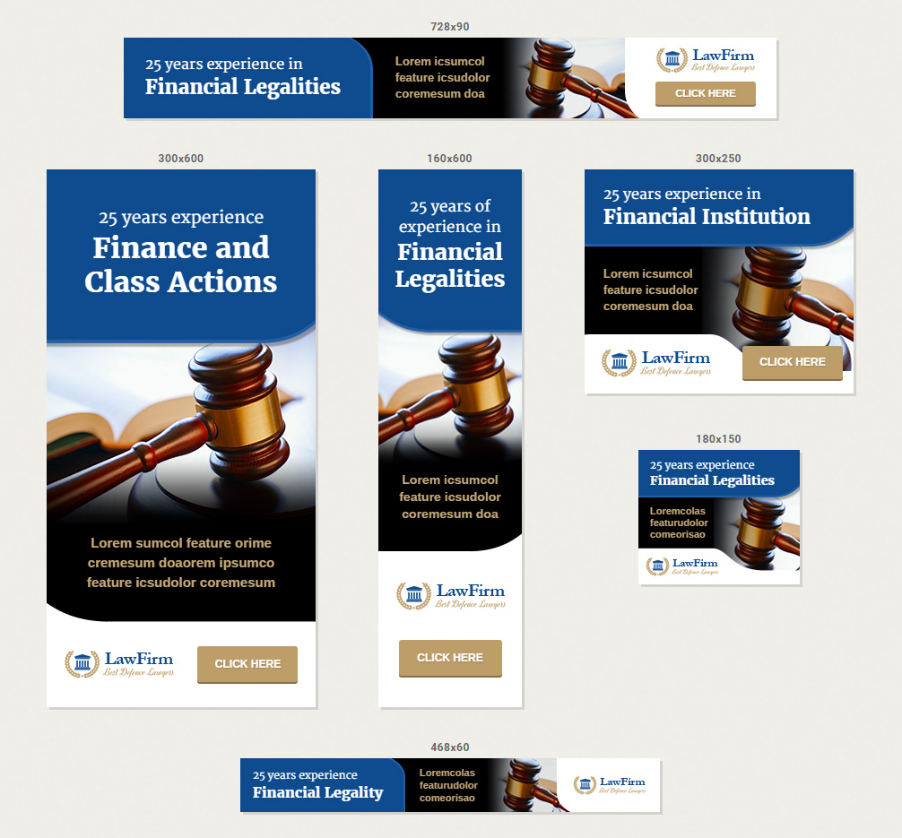 Law Firm Legal Attorney Banners - HTML5 Animated GWD by ...