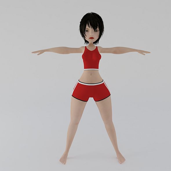 toon sporty girl - 3DOcean Item for Sale
