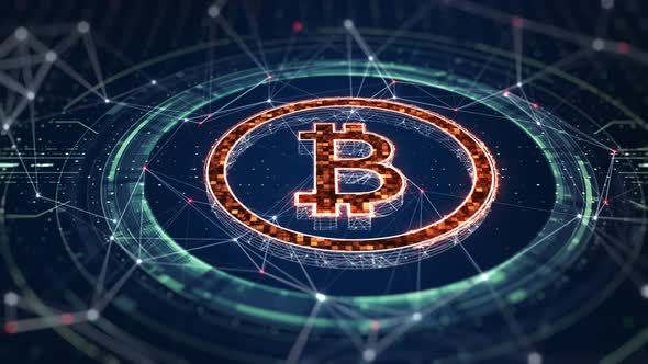 Bitcoin digital blocks security connections.