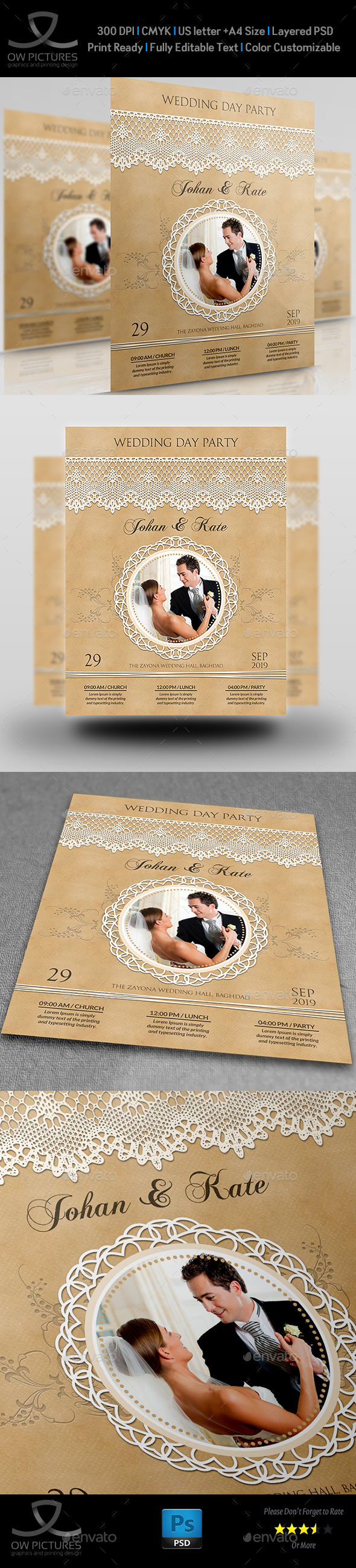 Wedding Party Flyer Template Vol.3