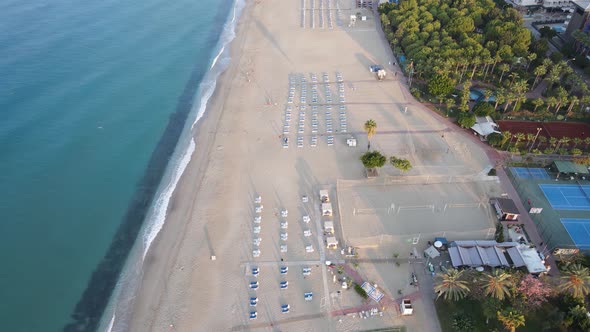 Aerial View of the Beach at the Seaside Resort Town. Turkey alt