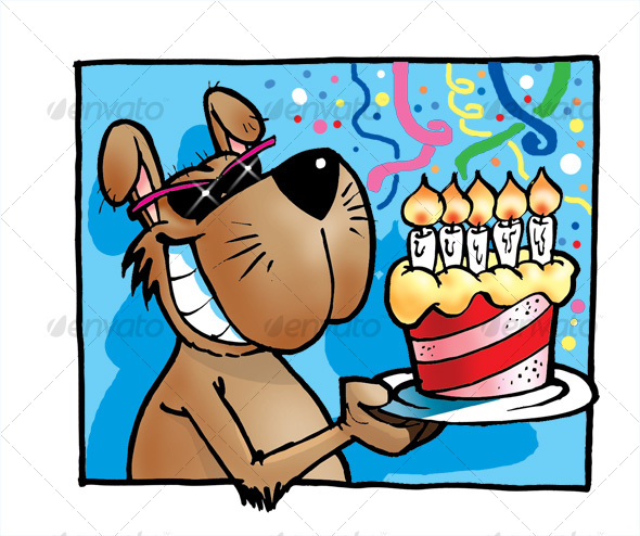 Dog with Cake