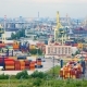 timelapse of the seaport with cranes, ships, containers and cargo in Saint-Petersburg, Russia - VideoHive Item for Sale