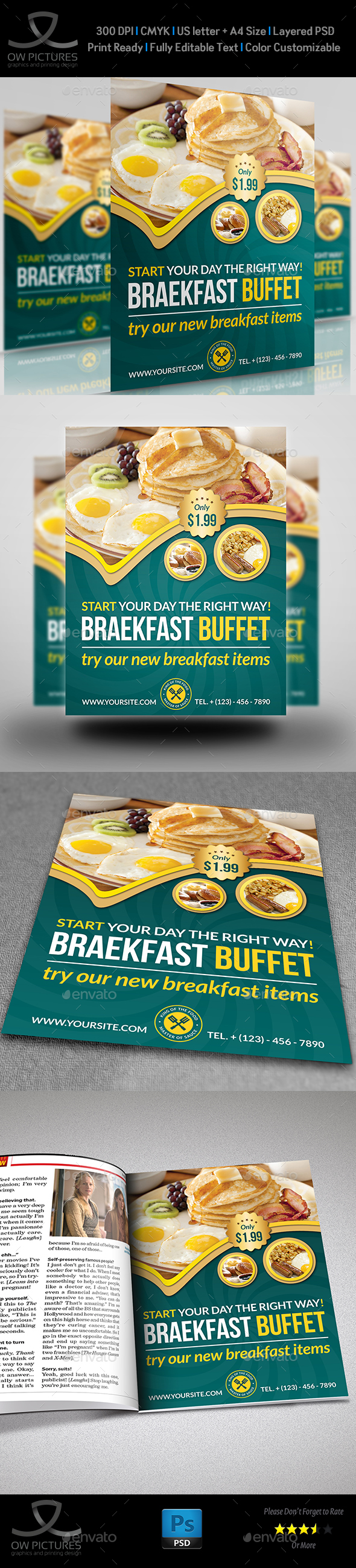 Breakfast Restaurant Flyer Template