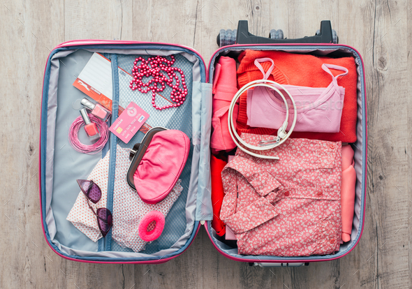 Woman getting ready to leave - Stock Photo - Images