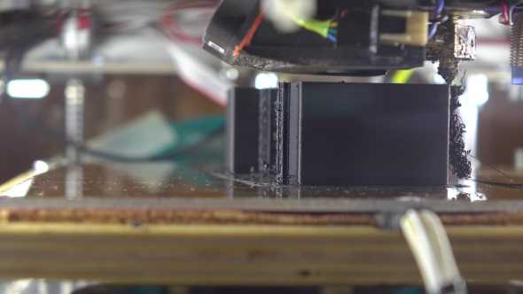 Affordable 3d Printer Printing With Black Plastic Filament alt