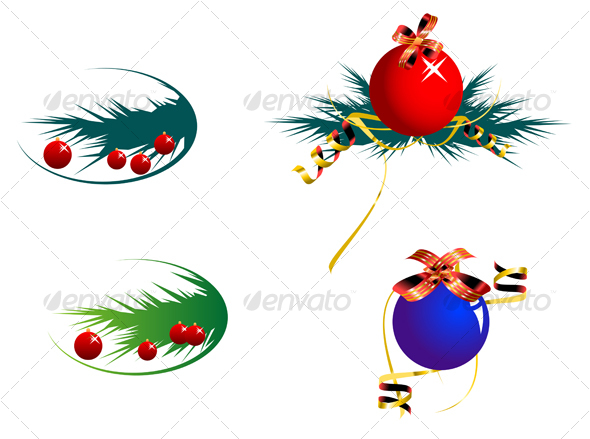 Set of color decoration balls - Seasons/Holidays Conceptual