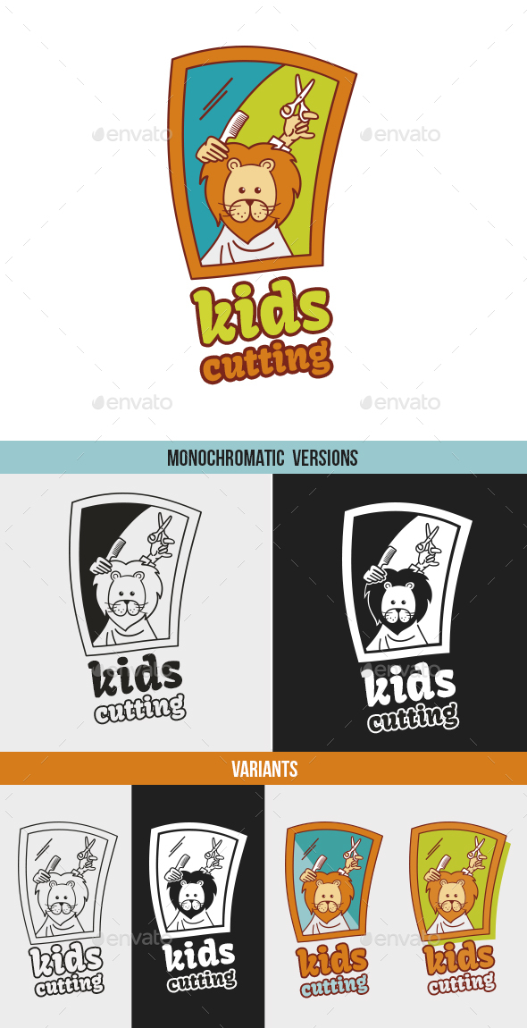 Kids Cutting / Hairdressing - Logo Templates