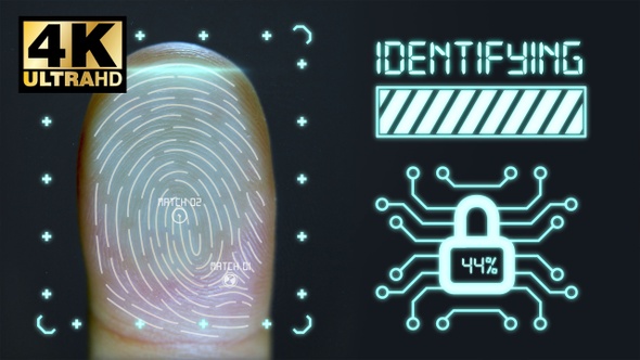 Fingerprint scan with identifying and unlock padlock