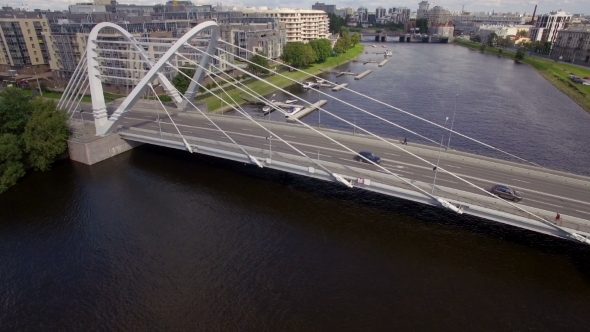 Aerial View Of The Cable-stayed Bridge