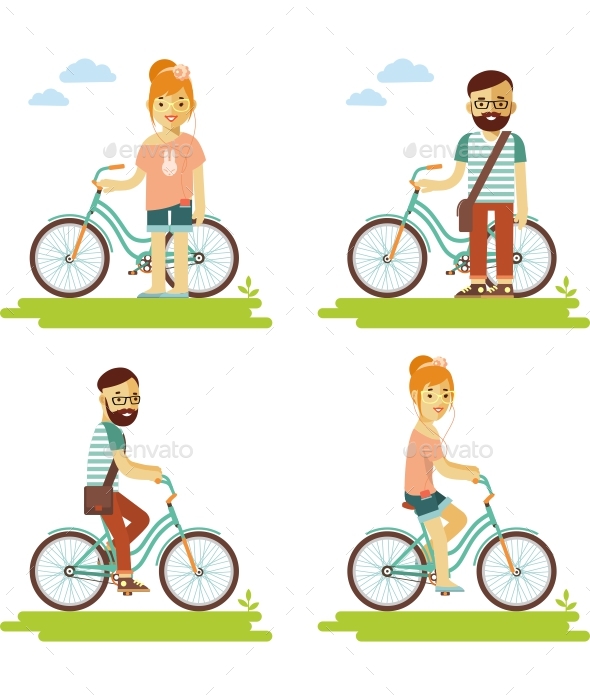 Bike People Set - Sports/Activity Conceptual