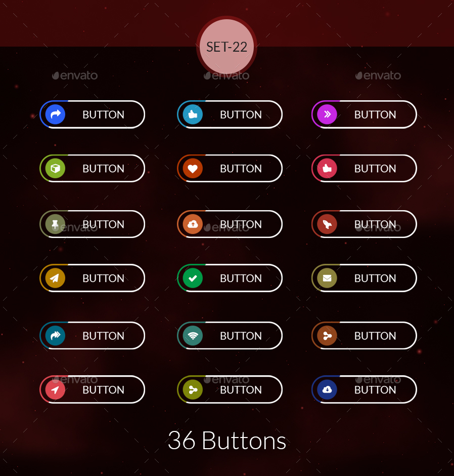 1500+ Flat Design Web Buttons by pixcubestudio | GraphicRiver