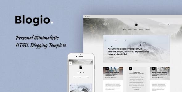 Blogio Personal Minimalistic - ThemeForest 17245158