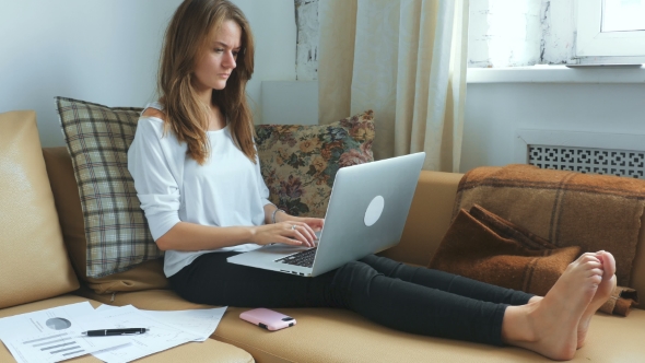 Stressed Woman Using Laptop Than Closed It, Stock Footage | VideoHive