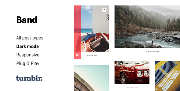 Band - Gallery Tumblr Theme with Dark Mode - Blog Tumblr