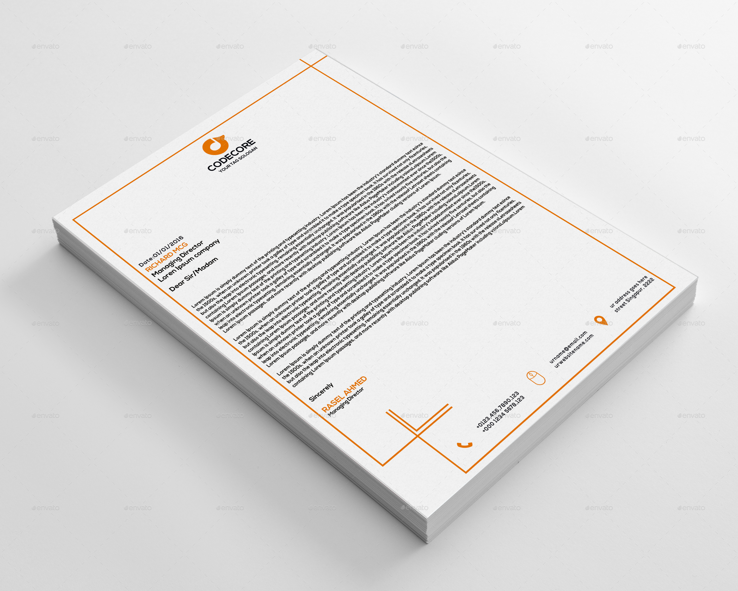 Letterhead Template, Graphics 