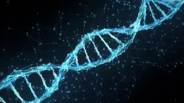 Abstract Motion Background - Digital Binary Plexus DNA molecule HD Loop