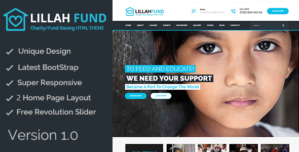 Wondrous Lillah Fund || Charity and help HTML5 template