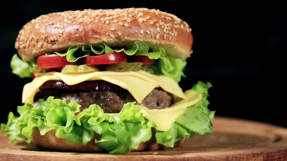 Beef Burger Meal French Fries, Stock Footage | VideoHive