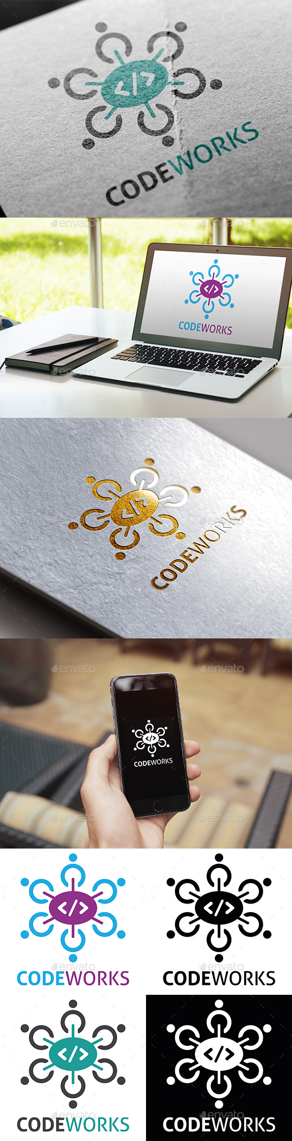 Code Works Logo - Objects Logo Templates