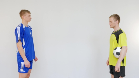 Soccer Player And Referee Greeting Each Other