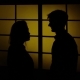 Couple Man And Woman Fighting. Silhouette.  - VideoHive Item for Sale