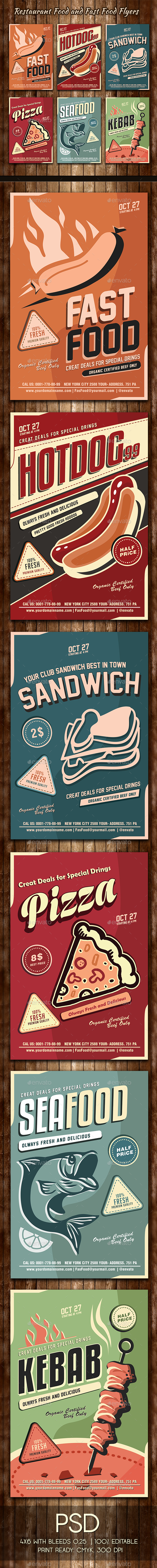 Restaurant Food and Fast Food Flyers by colorfuldesign | GraphicRiver