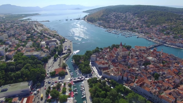 Aerial Shoot Of Trogir Old Town alt