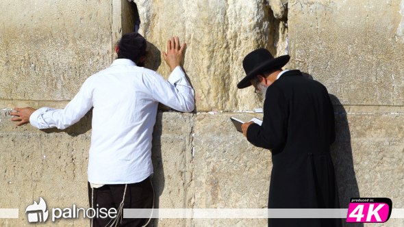 Jews Pray at Western Wall, Jerusalem Israel