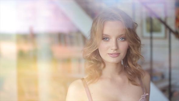 Female Model Posing In Underwear