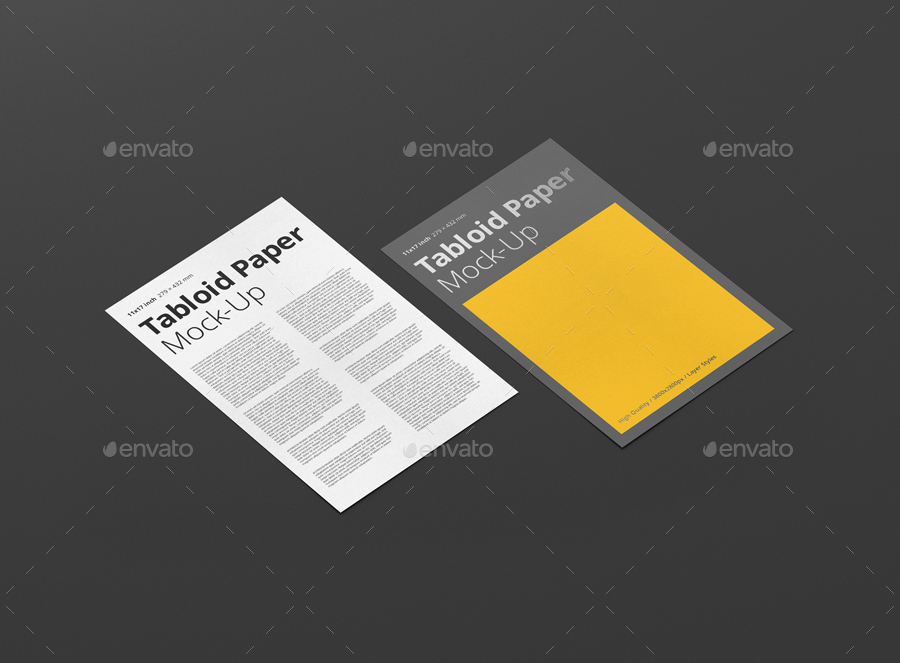 Tabloid Paper Mockup - 11x17 Inch, Product Mockups ft. folder & menu -  Envato Elements