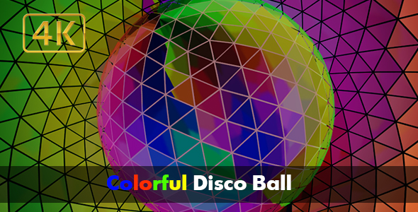 Colorful Disco Ball 4K
