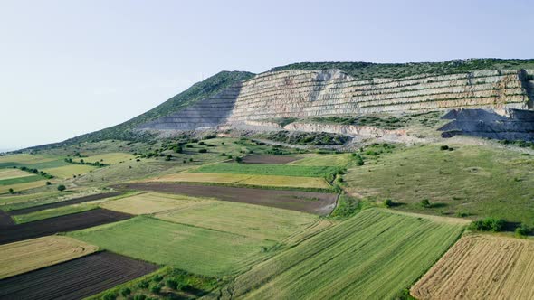 Aerial view industrial of opencast mining quarry alt