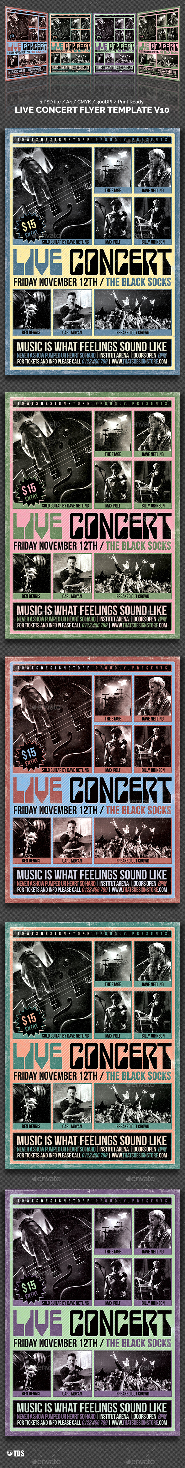 Live Concert Flyer Template V10 - Concerts Events