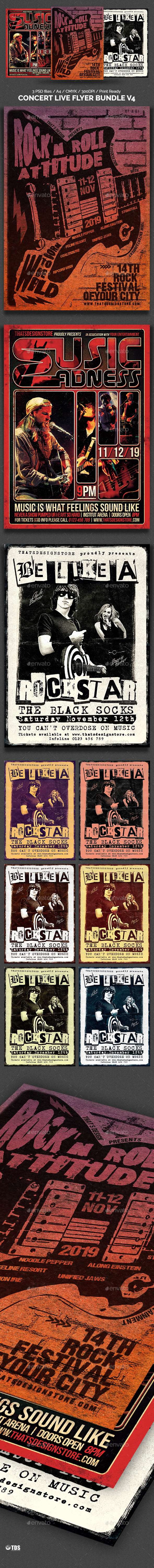 Concert Live Flyer Bundle V4 - Concerts Events