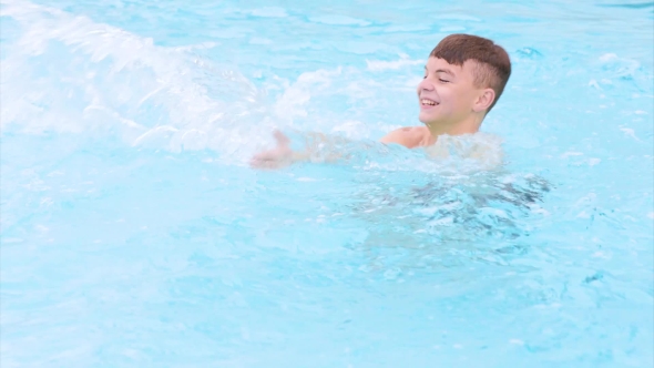 Happy Boy In Pool