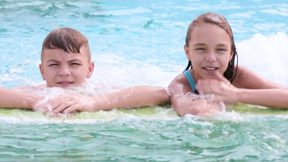 Happy Children In Pool