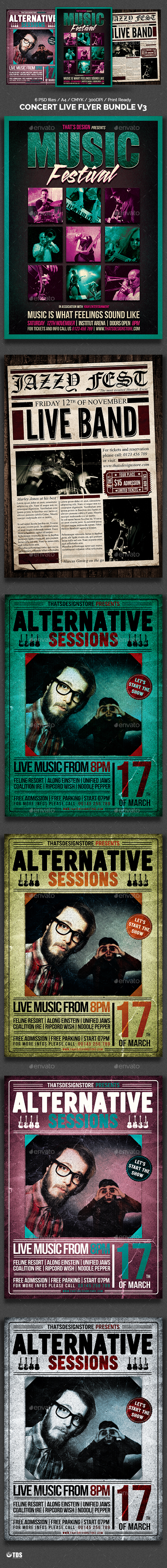 Concert Live Flyer Bundle V3 - Concerts Events