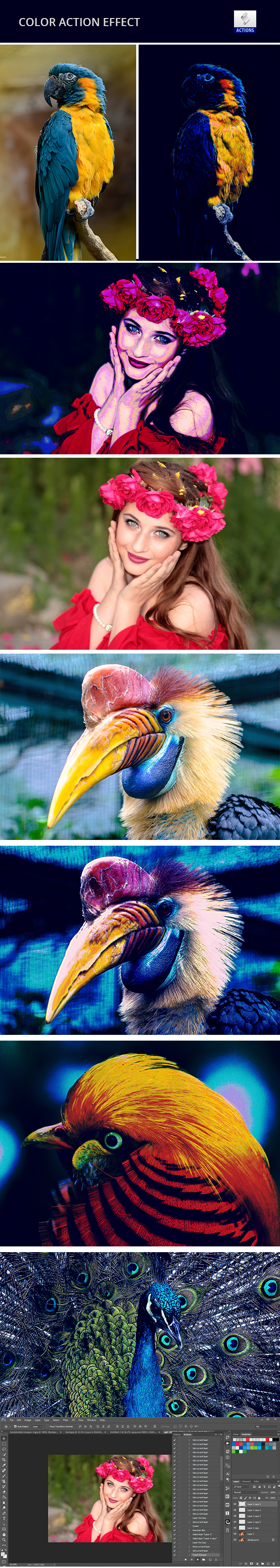 Color Effect Action - Actions Photoshop