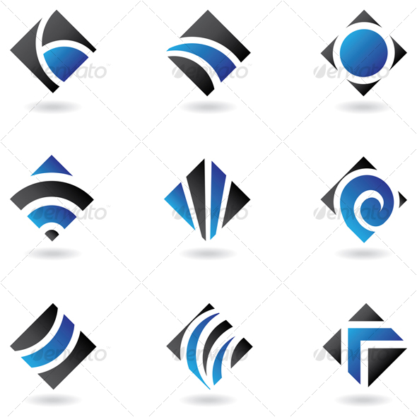 blue diamond icons - Abstract Icons