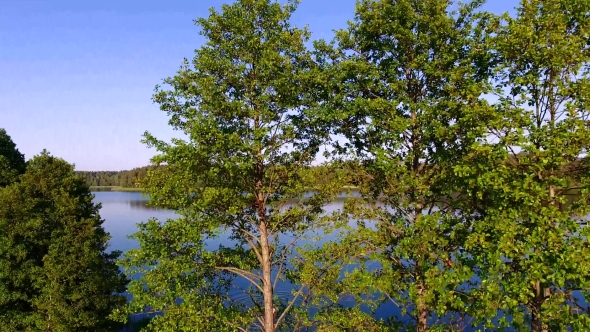 Beautiful Lake Aerial View