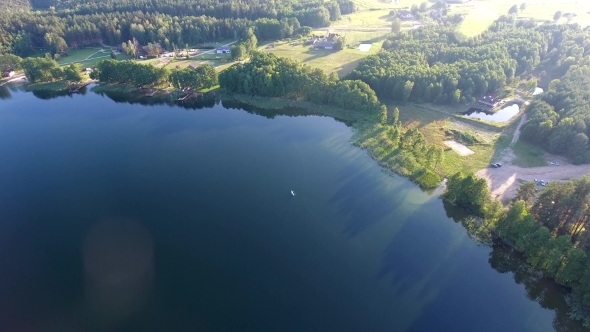 Beautiful Lake Aerial View