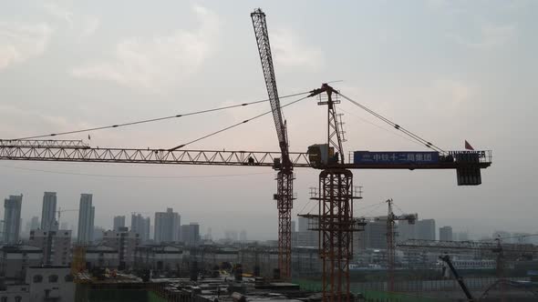 Tower Crane Hoisting Construction Site alt