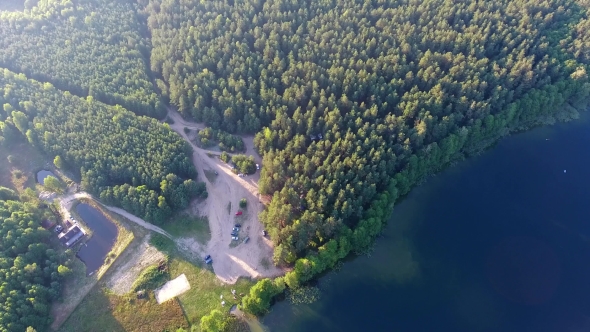 Beautiful Lake Aerial View